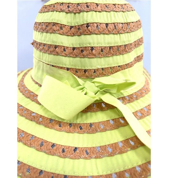 Chatties Straw and Ribbon Wide Brim Hat - Picture 2 of 6